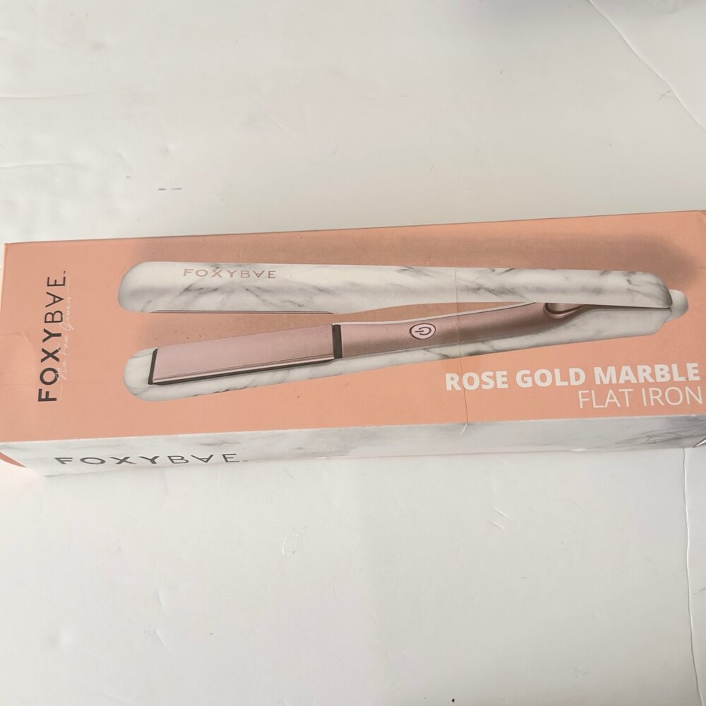 👉 FoxyBae Rose Gold Marble Flat Iron Hair Straightener